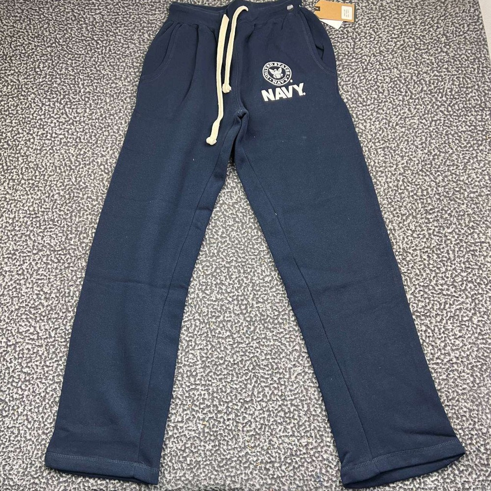 US Navy Sweatpants Men Small Navy Blue Pro-Weave Fleece Lounge Pants 26x33 New